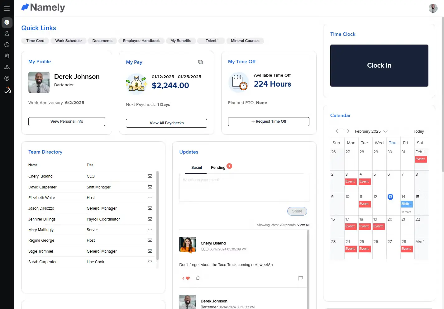 Cloud HCM Software Namely